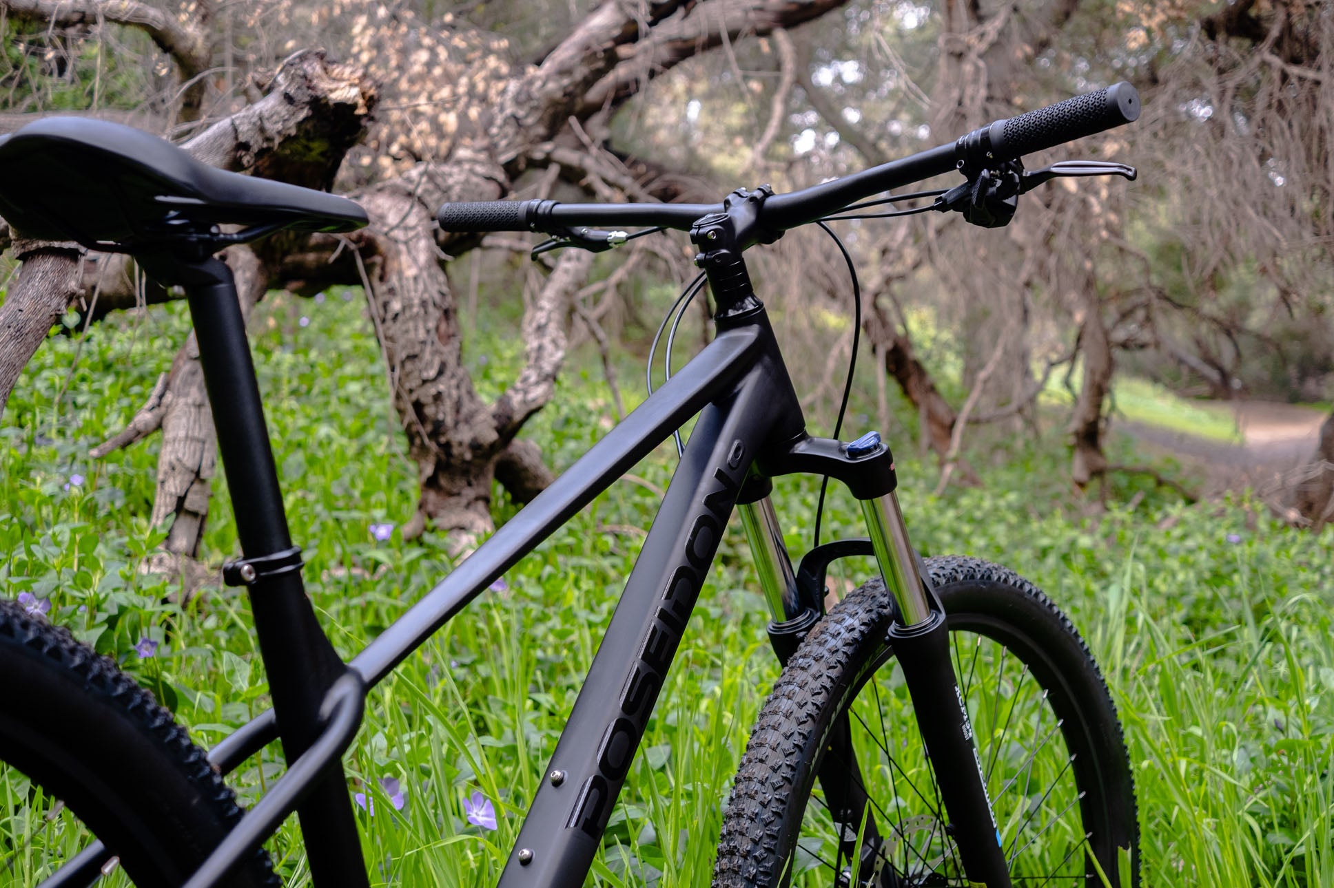 Matte black store mountain bike